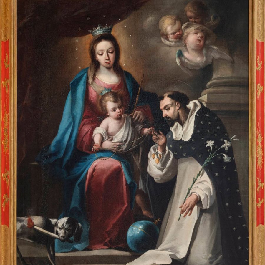 Intervención de conservación-restauración del lienzo «Virgen con el Niño entregando el Rosario a Santo Domingo de Guzmán»